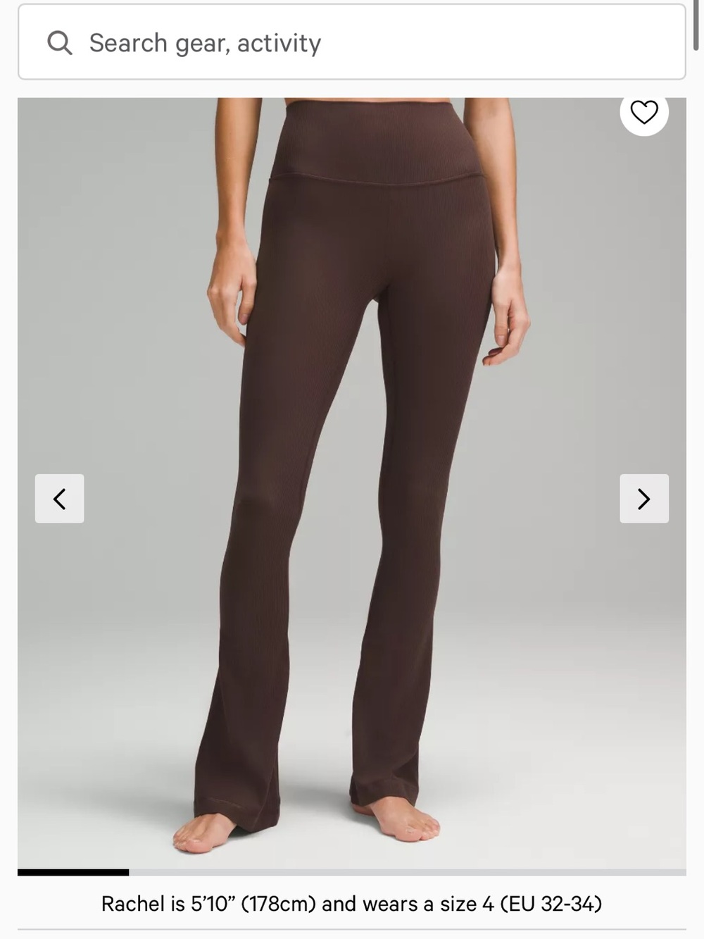 lululemon athletica Ribbed High-Rise Flare Leggings in Brown